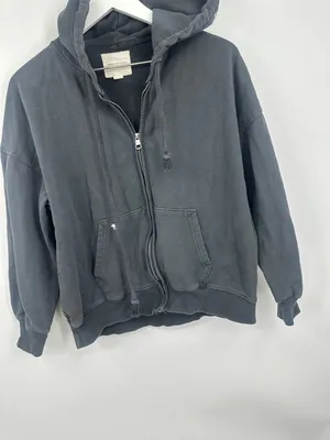 American Eagle Outfitters Dark Gray Floral Embroidered Zip Up Jacket Size XS thumbnail 8