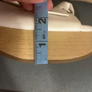 Sam & Libby Indie White Platform Sandals Chunky 90s Y2K Wood Wedge 6 thumbnail 16