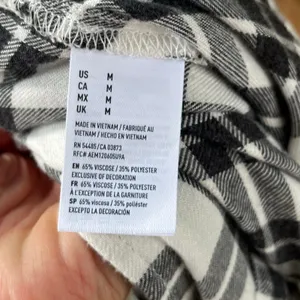 American Eagle Women's Black & White Plaid Soft Flannel Shirt Size M. NEW! thumbnail 6