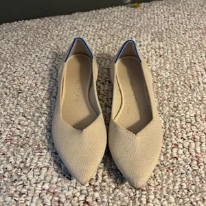 Rothys The Point Ecru Sand Beige Pointed Toe Knit Flats Women 7.5 Tortoise Sole‎ thumbnail 2