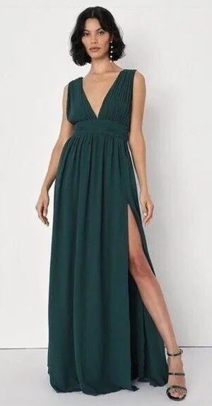 Lulus Heavenly Hues Emerald Green Maxi Dress thumbnail 1