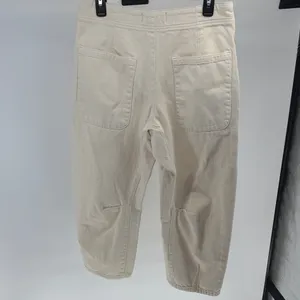 We The Free Osaka Cream Mid Rise Button Fly Barrel Jeans Women's 29 thumbnail 8