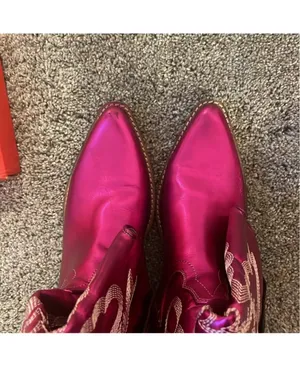 Adela Metallic Boots Pink Size 7.5 thumbnail 3
