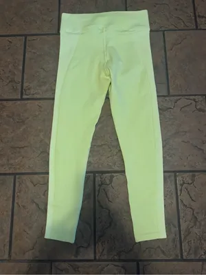 Aerie OFFLINE Neon Yellow Ribbed Leggings XL EUC High Waisted Athletic thumbnail 5