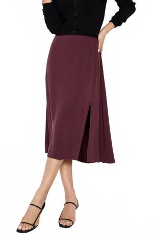 Smocked-Waist Midi Skirt Old Navy NWT Royal Velvet Small thumbnail 1