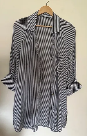 Zara ‎ Striped Shirt Women’s | Sz Small | Buttons | 3/4 Sleeve | Lightweight thumbnail 1