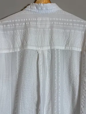 Aerie Striped Oversized Button Up Shirt Women's XS White Sheer Flowy Minimalist thumbnail 10