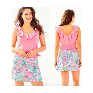 Lilly Pulitzer Madison Skort Hot On The Scene Size Small Floral Tropical Pink thumbnail 2
