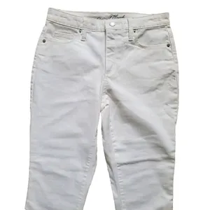 Universal Threads Jean Pant Women Size 6 White Denim Raw Hem High Rise Skinny thumbnail 3