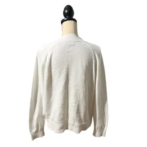 Quince Wmns White 100% Organic Cotton Mock Neck Sweater Sz M Classic Minimalist thumbnail 2