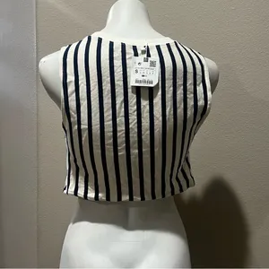 Zara Women's Striped Knotted Crop Tank Top Multicolor Size S thumbnail 10