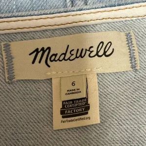 Madewell Womens Blue Light Wash Sleeveless Button Down Denim Jean Tank Top Sz 6 thumbnail 4
