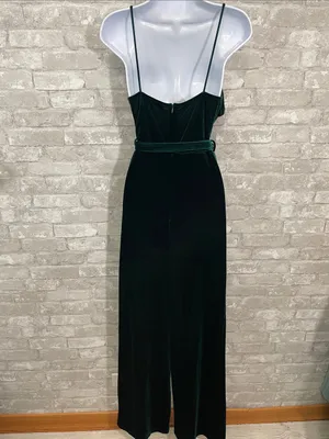 Lulus Kylinna Forest Green Velvet Sleeveless Wide-Leg Jumpsuit thumbnail 3