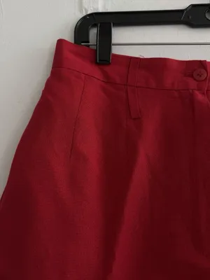 Harve Benard Red Linen Blend Cropped Wide Leg Pants Culottes Size 12 High Rise thumbnail 6