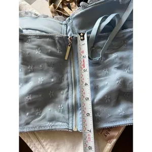 Chic Light Blue Floral Lace Bustier Crop Top thumbnail 4