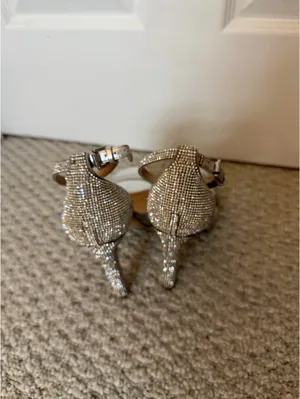 Steve Madden Silver Rhinestone Heels thumbnail 3