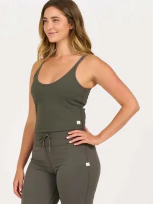 Vuori NWT Rib Crop Tank Top Back Strappy Top Oregano Green Size M thumbnail 1