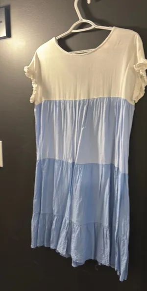 Blue Color Block Dress Size L thumbnail 1