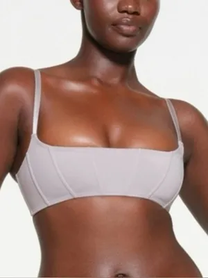 SKIMS 2Pcs SET Corset Bikini Top & Mid Waist Bottoms Chrome Size M thumbnail 3