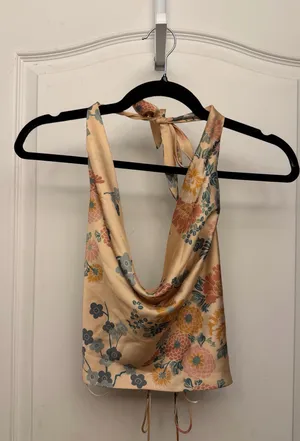 ZARA Floral Halter Top thumbnail 3