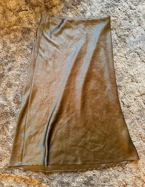 Rachel Zoe Liquid Satin Animal Print Jacquard Midi Slip Skirt Neutral Bronze thumbnail 1