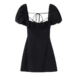 Zara Black Puff Sleeve Mini Dress thumbnail 3