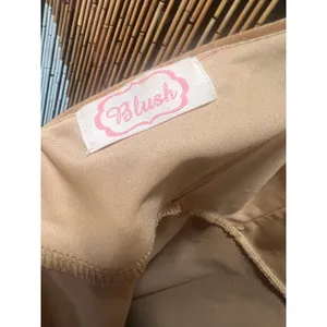 Blush Camel Stretch Corduroy Halter Skater Mini Dress Tan Ribbed Fit Flare L thumbnail 6