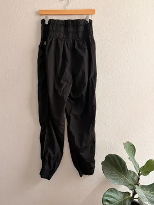 Free People Movement The Way Home Joggers Womens S Black High Waist Nylon thumbnail 2