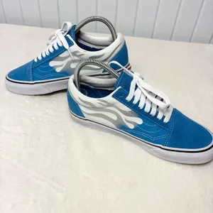 Vans Suede Old skool flame shoes flat Mediterranian‎ Blue Size M 6.5 / W 8 thumbnail 9