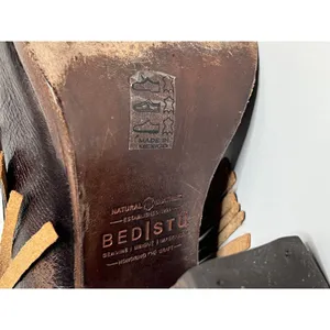 Bed Stu Onset Olivia Fringe Peep Toe Bootie Brown Leather Shoe Size 9.5 thumbnail 11