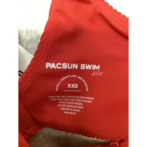 PacSun Swim‎ Eco Red Ribbed Cutout Bikini Top XXS NWT 0481-060 thumbnail 4