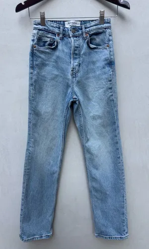 Reformation Cynthia Stretch High Rise Straight Jeans Light Wash 24 thumbnail 1