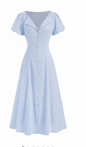 Blue Striped Cider Dress thumbnail 1