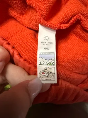 Orange Aerie Wide Leg Sweatpants thumbnail 4
