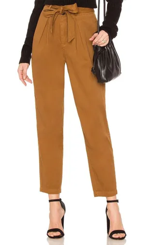 Free People Size 8 Hi Waisted Pegged 90's Crop Ankle Pants Brown Cotton‎ Women’s thumbnail 1