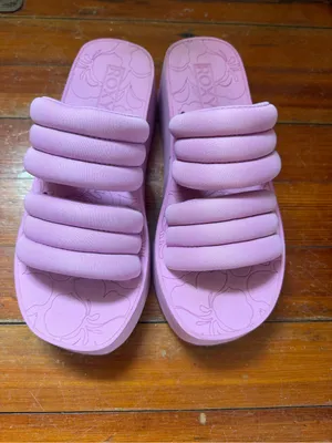 Roxy Totally Tubular Platform Slides Purple Size 8 thumbnail 4