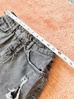 BDG Urban Outfitters Black Distressed Denim Mini Skirt XS Frayed Hem Button Fly thumbnail 3