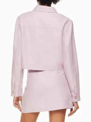 Aritzia Wilfred Little Crepette Cropped Jacket in Cloudy Lilac thumbnail 3