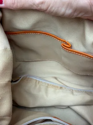 Spiral Orange Leather Hobo Shoulder Bag thumbnail 3