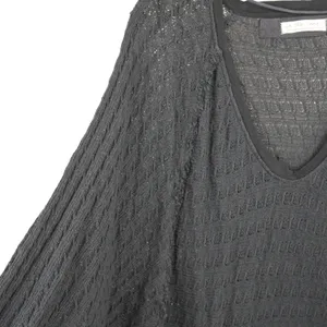We The Free Free People‎ Sweater Women LBlack Textured Knit Oversized Boho Coastal Grandma thumbnail 5