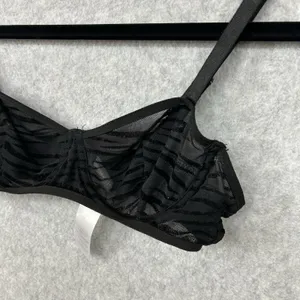 Nasty Gal Size Small Black Sheer Zebra Print Wireless Bra thumbnail 2