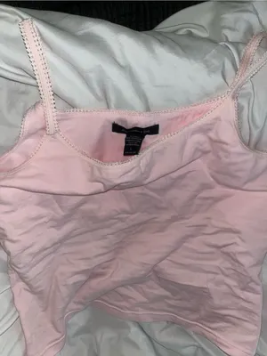 NWOT Abercrombie and Fitch Pink Lace Trim Cami Size Large thumbnail 2