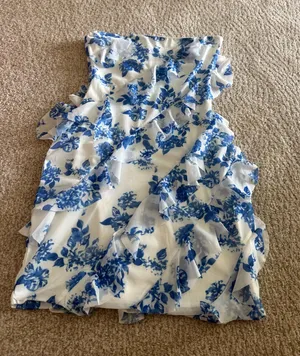 The Vintage Shop Blue floral homecoming dress with ruffles thumbnail 1