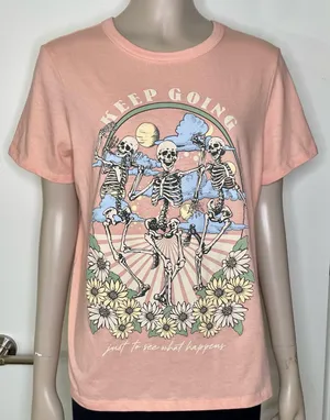 Zoe + Liv Peach Keep Going Skull Tee thumbnail 1