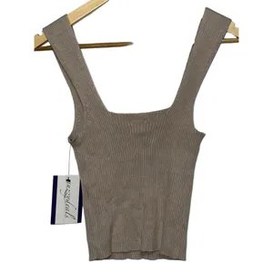Abercrombie & Fitch Tan Ribbed Knit Cropped Tank Top Crop Top Tank Top Size S thumbnail 2