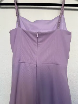 Lilac purple wedding guest dress thumbnail 5
