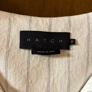 Hatch Maternity Jenna White Striped Midi Dress thumbnail 4