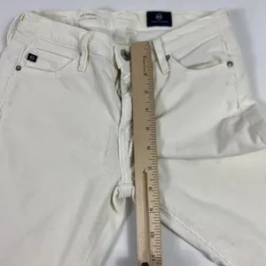 AG Adriano Goldschmied Prima‎ Jeans Womens 25R White Corduroy Cigarette thumbnail 9