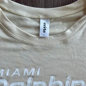 Miami Dolphins Shirt NFL Football Slouchy Fan Logo Cream Minimalist Women Large thumbnail 4