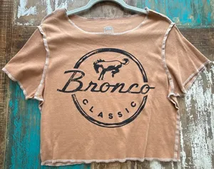 Ford Bronco Classic Brown Crop Top Tan Size XL thumbnail 1